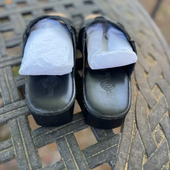 Vintage Y2K Duck Head Tina Leather Slip On Black Sandals  7M New - Picture 5 of 9